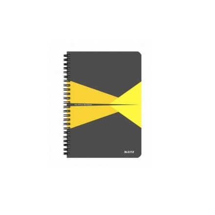 Spirálfüzet LEITZ Office A/4 PP borítóval 90 lapos kockás sárga