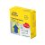 Etikett AVERY 3860 öntapadó jelölőpont adagoló dobozban kék nyíl sárga alpon mintás 19mm 250 jelölőpont/doboz