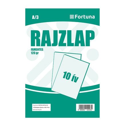 Rajzlap FORTUNA A/3 120 gr famentes 10 ív/csomag