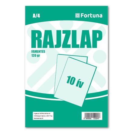 Rajzlap FORTUNA A/4 120 gr famentes 10 ív/csomag