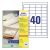 Etikett AVERY LR3657 48,5x25,4mm környezetbarát 4000 címke/doboz 100 ív/doboz