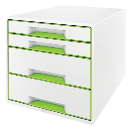 Irattartó LEITZ Wow Cube 4 fiókos fehér/zöld