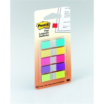 Oldaljelölő 3M Post-it 683-5 12x43mm műanyag 5 szín