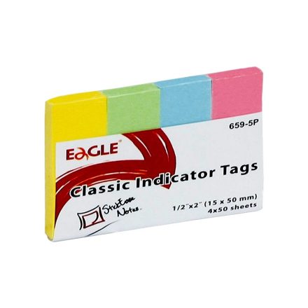 Oldaljelölő EAGLE 652-5P papír pasztel vegyes szín 4x25 lap