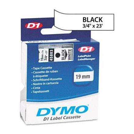 Feliratozó szalag DYMO D1 45803 19mmx7m fehéren fekete