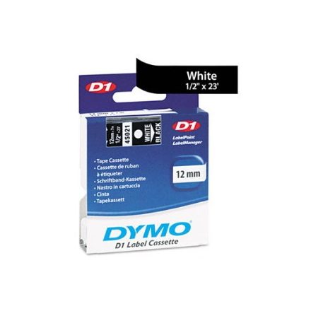 Feliratozó szalag DYMO D1 45021 12mmx7m fehér feketén