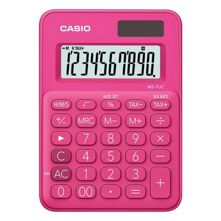 Számológép asztali CASIO MS 7 UC 10 digit piros