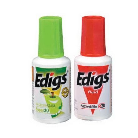 Hibajavító szett EDIGS ecsetes hibajavító folyadék+higító 20 ml