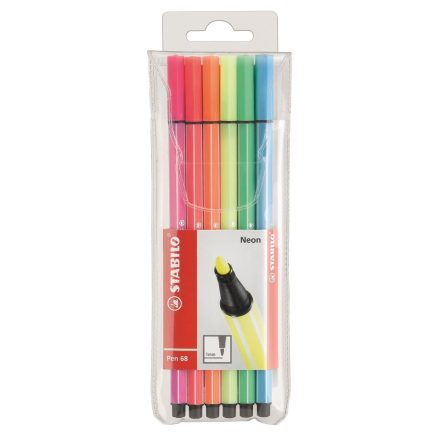 Filctoll STABILO Pen 68 neon 6db-os készlet