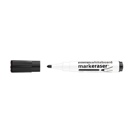 Táblamarker ICO Markeraser mágneses kupakkal törlővel fekete 1-3mm