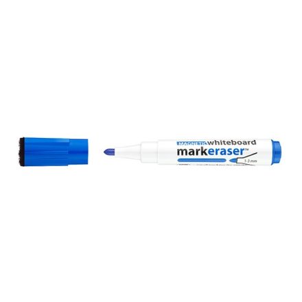 Táblamarker ICO Markeraser mágneses kupakkal törlővel kék 1-3mm