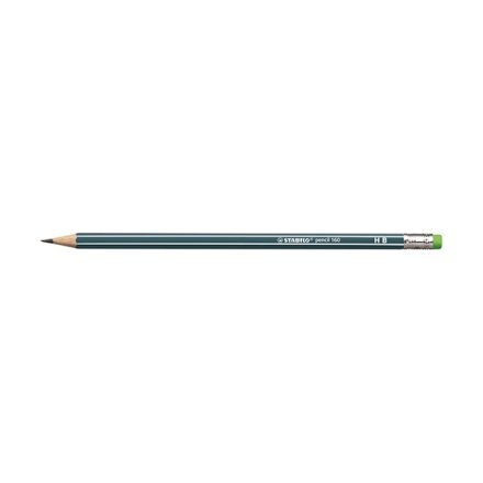Grafitceruza STABILO Pencil 160 HB hatszögletű radíros olajzöld