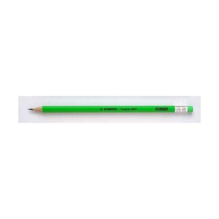 Grafitceruza STABILO Swano 4907 HB hatszögletű radíros neon zöld