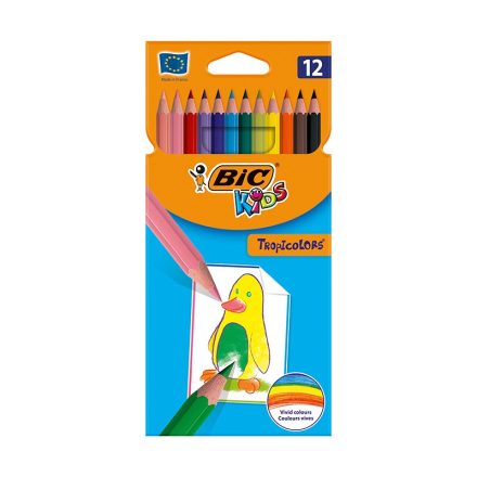 Színes ceruza BIC Kids Tropicolors hatszögletű 12 db/készlet