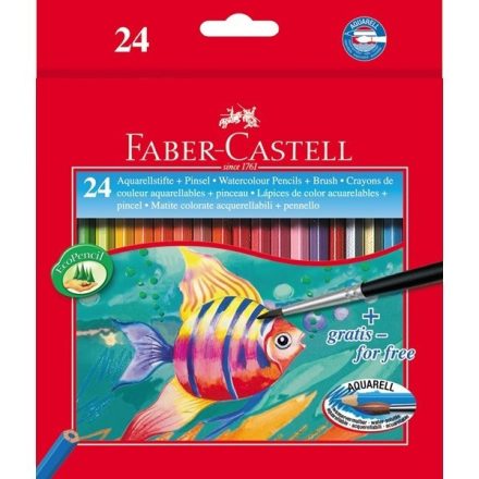 Színes ceruza FABER-CASTELL Aquarelle hatszögletű 24 db/készlet+ecset