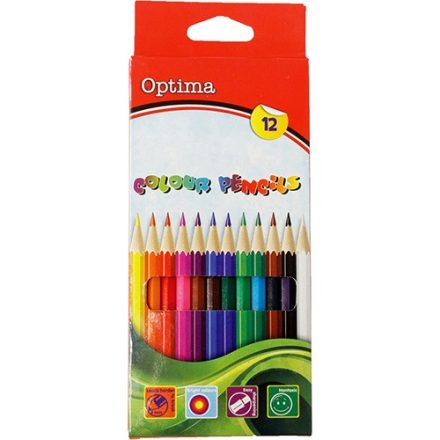 Színes ceruza OPTIMA hatszögletű 12 db/készlet