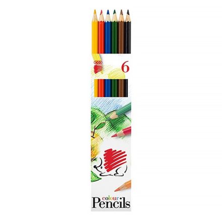Színes ceruza ICO Süni hatszögletű 6 db/készlet