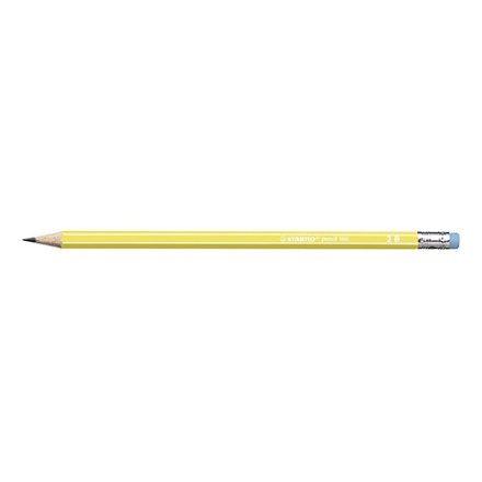 Grafitceruza STABILO Pencil 160 2B hatszögletű citromsárga radíros