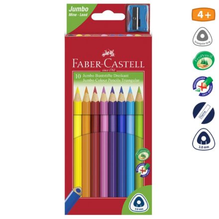 Színes ceruza FABER-CASTELL Junior háromszögletű 10 db/készlet