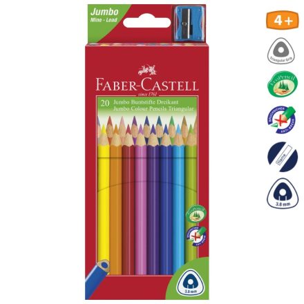 Színes ceruza FABER-CASTELL Junior háromszögletű 20 db/készlet
