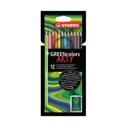 Színes ceruza STABILO Greencolors hatszögletű 12 db/készlet