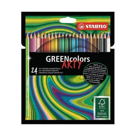 Színes ceruza STABILO Greencolors hatszögletű 24 db/készlet