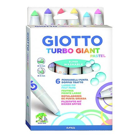 Filctoll GIOTTO Turbo Giant pasztell vastag 7,5mm akasztható 6db-os készlet
