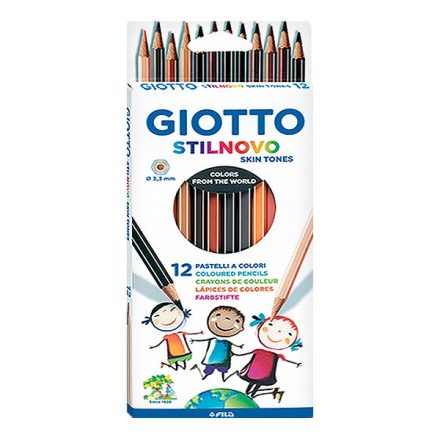 Színes ceruza GIOTTO Stilnovo hatszögletű 12 db/készlet bőr tónusú színek