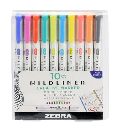 Szövegkiemelő kétvégű ZEBRA Mildliner cool & refined 1,4-4,0 mm 10 db/ készlet