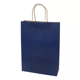   Dísztasak CREATIVE Classic Simple XL 31x42x11 cm kraft egyszínű sötétkék sodort füles