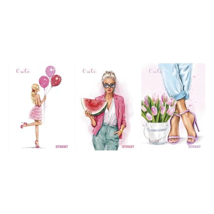 Füzet vonalas STREET A/4 54 lapos Cute margóval