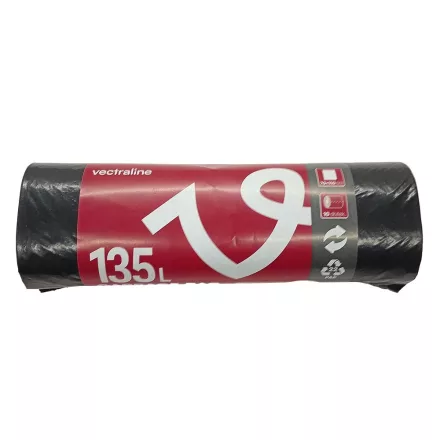Szemeteszsák VECTRALINE 135L fekete 70x110 cm 10 darabos