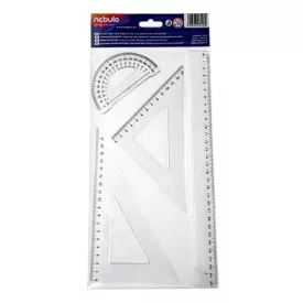 Vonalzókészlet NEBULO 30 cm vonalzóval 4 darabos