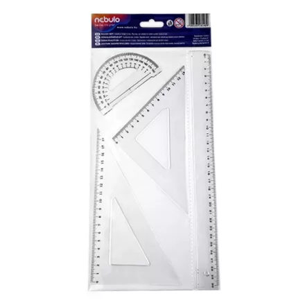 Vonalzókészlet NEBULO 30 cm vonalzóval 4 darabos