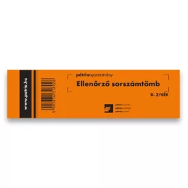   Nyomtatvány ellenőrző sorszámtömb PÁTRIA D2 100 lapos 146x40 mm kék