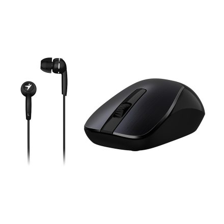 Genius MH-7018 wireless mouse Black + In-ear Headset Black