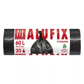 Szemeteszsák ALUFIX 60L 15 mikronos fekete 20 darabos