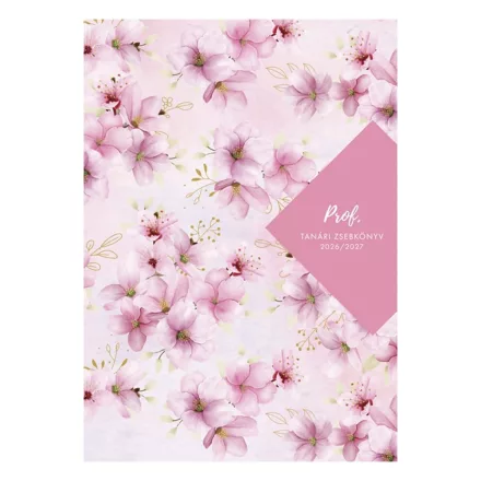 Tanári zsebkönyv TOPTIMER Prof fóliázott papírborító A/5 heti 145x205 mm Cseresznye 2026-2027