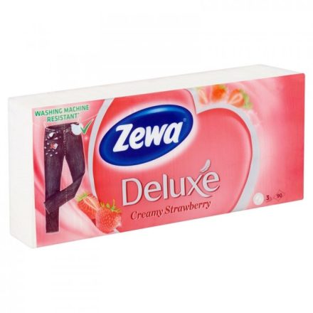 Papírzsebkendő ZEWA Deluxe 3 rétegű 90 db-os Epres