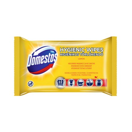 Fertőtlenítő törlőkendő DOMESTOS Lemon 60db