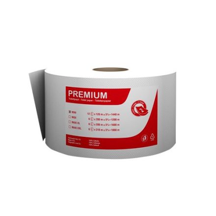 Toalettpapír FORTUNA Premium Jumbo mini tekercses 2 rétegű 19cm hófehér 12/csom