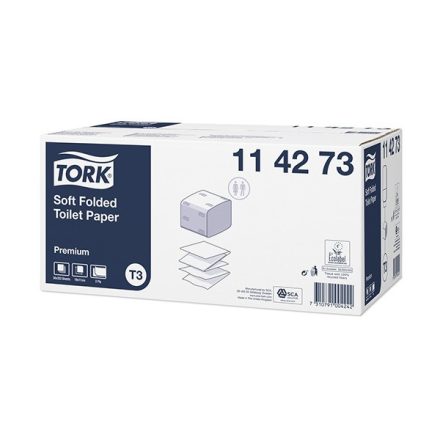 Toalettpapír TORK Soft Preium T3 2 rétegű hajtogatott fehér 252 lap 30cs/krt