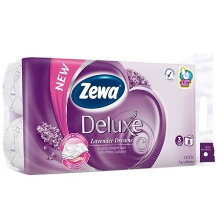 Toalettpapír ZEWA Deluxe 3 rétegű 8 tekercses Levendula