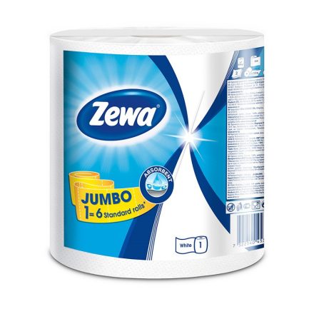 Kéztörlő tekercses háztartási ZEWA Jumbo White 2 rétegű 1 tekercses 325 lap