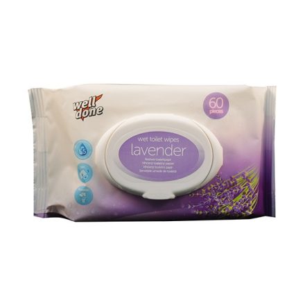 Nedves toalettpapír WELL DONE Lavender 60 db