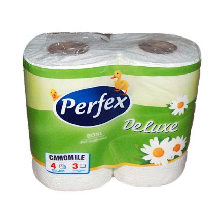 Toalettpapír PERFEX Deluxe 3 rétegű 4 tekercses kamilla