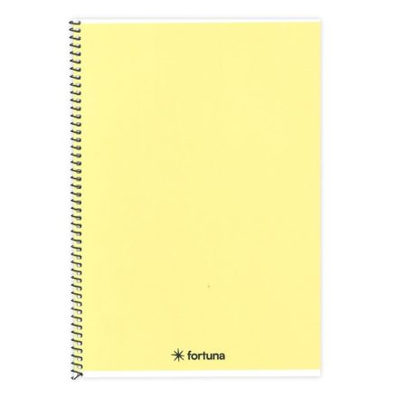 Spirálfüzet vonalas FORTUNA Monocolor A/4 70 lapos pasztell sárga