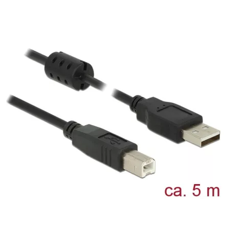 DeLock USB 2.0 Type-A male > USB 2.0 Type-B male 5m Black Cable