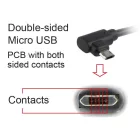 Gembird Double-sided right angle microUSB 1,8m blister cable Black