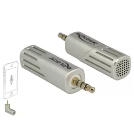   DeLock Condenser Microphone Uni-Directional for Smartphone / Tablet 3.5 mm 4 Pin Stereo Jack 90° angleable Silver